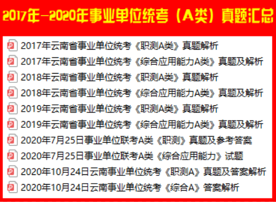 云南事业单位A类考试题型全面解析