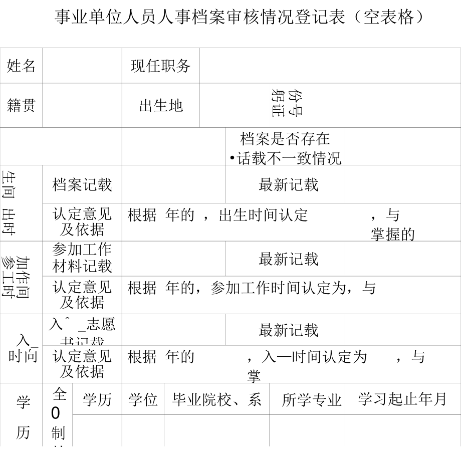 事业单位招聘档案审核