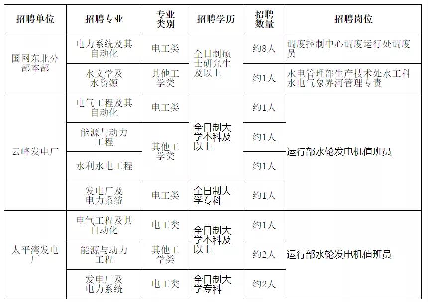 电力行业招聘简章概览